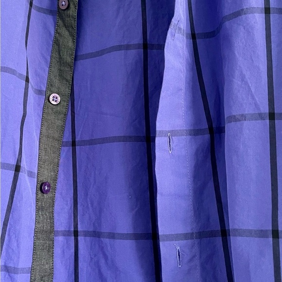 GUESS Men’s Purple w/Black Criss Cross Pattern Button Down Long Sleeve Shirt-L - Picture 6 of 8